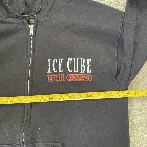 Ice Cube 2024 Tour Zip Up Hoodie - Size Mens Medium - Black - Picture 7 of 8
